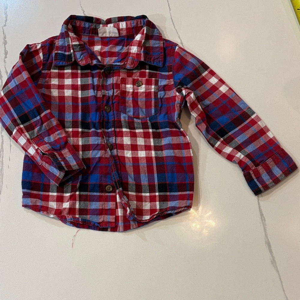 Crazy 8 Red and Blue Plaid Button Down Shirt